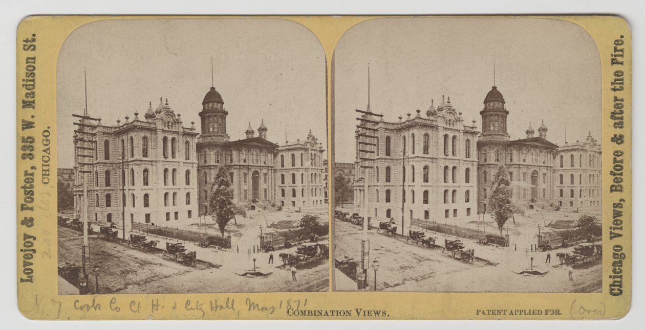 Cook County Court House und City Hall vor dem Chicagoer Feuer von American Photographer