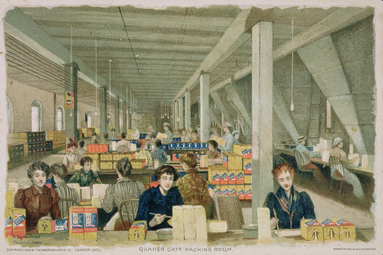 Ein Quaker Oats Verpackungsraum, 1893 von American School