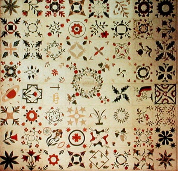 Album Quilt für Mary Hill, aus Maltaville, New York, 1847 von American School