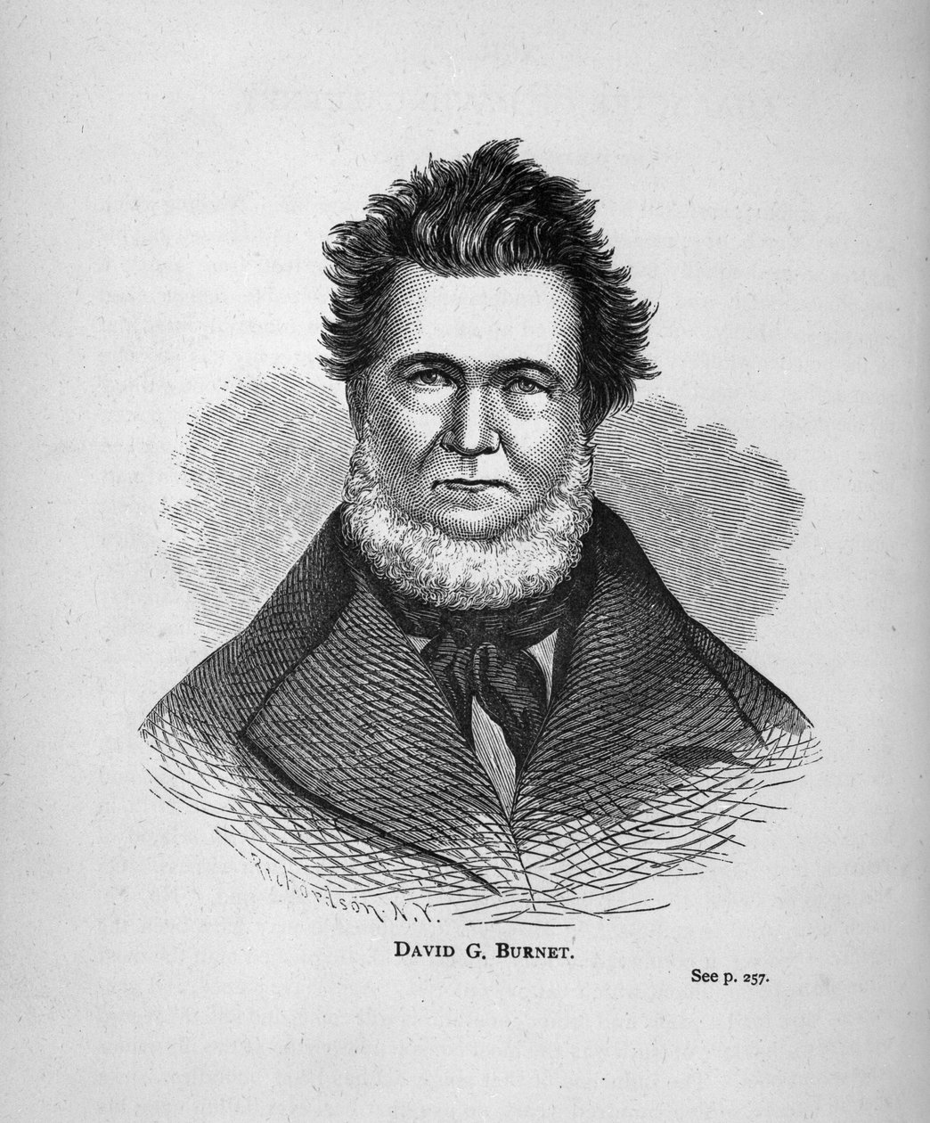 David G. Burnett, aus dem Texas History Scrapbook von American School