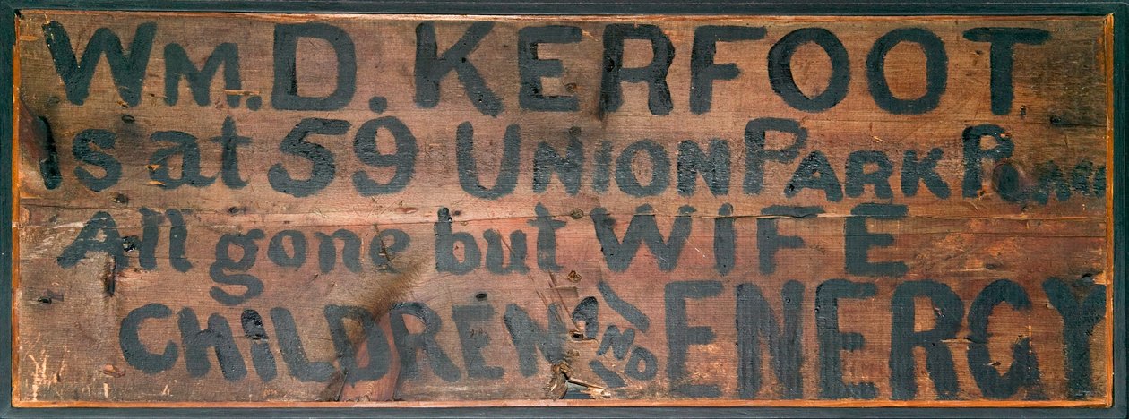 Handbemaltes Holzschild, 1871 von American School