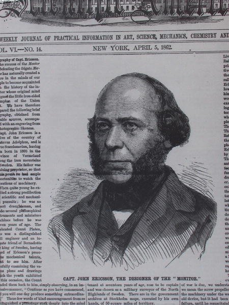 John Ericsson (1806-1862) in The Scientific American, 5. April 1862 von American School
