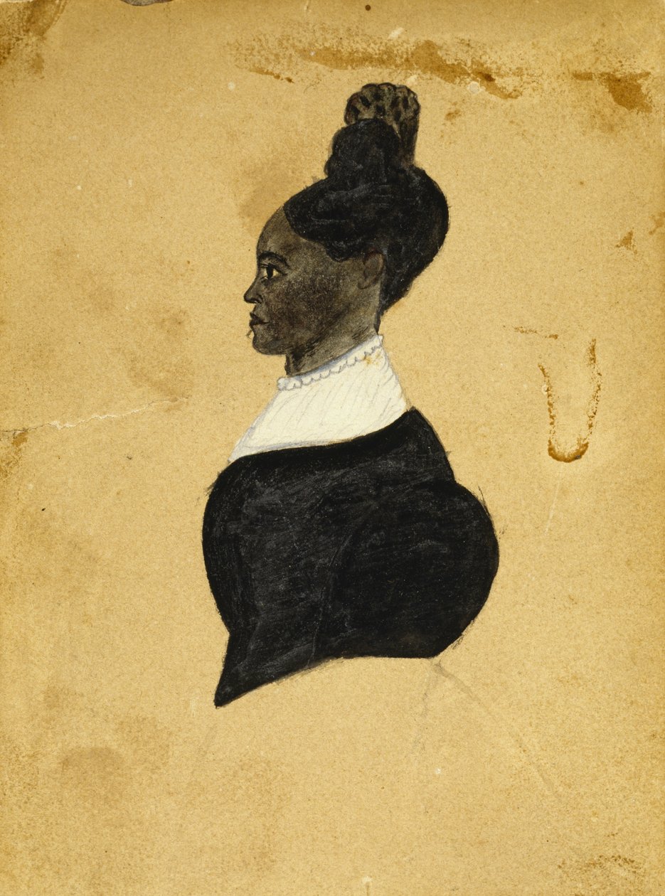 Silhouettenzeichnung einer jungen Frau, ca. 1840-1850 von American School