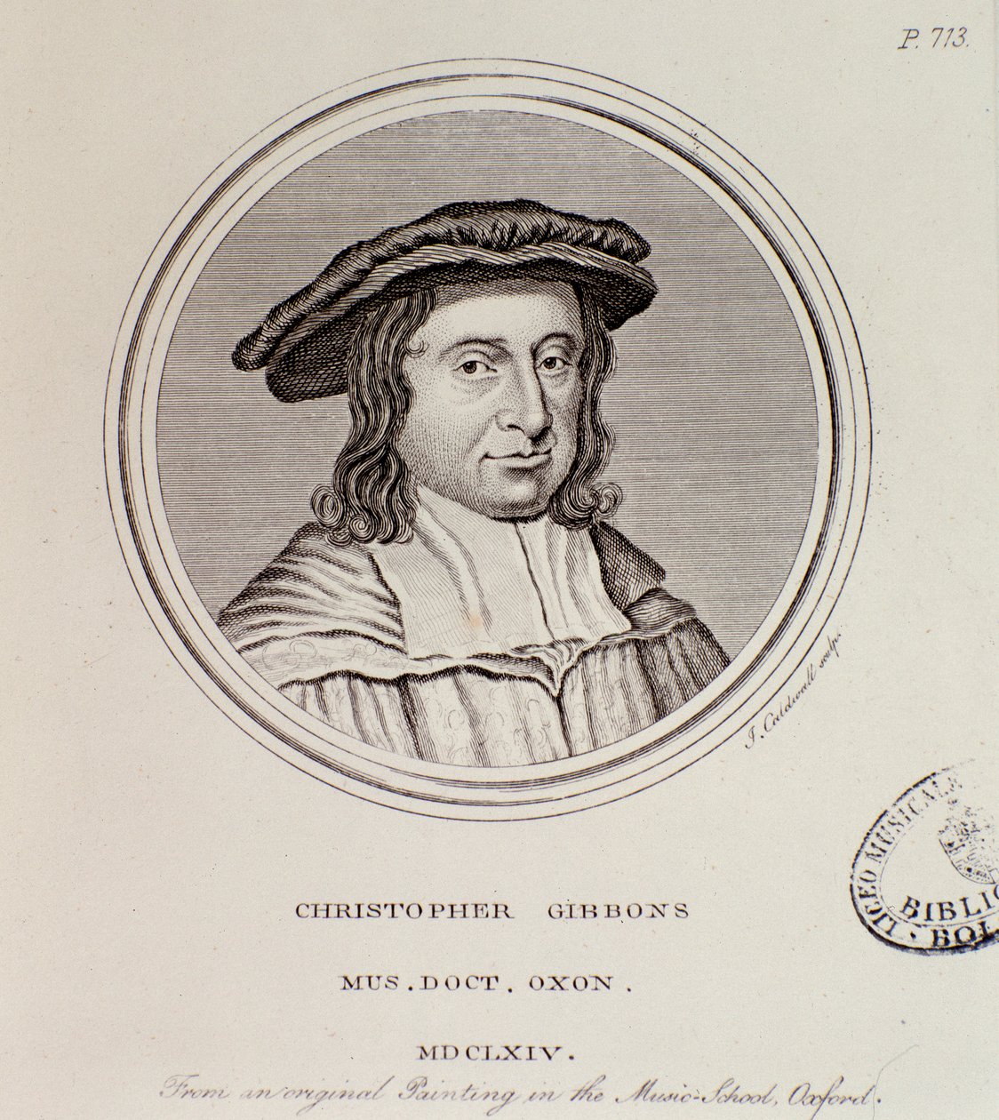 Porträt des britischen Komponisten Christopher Gibbons (1615-1676) von English School