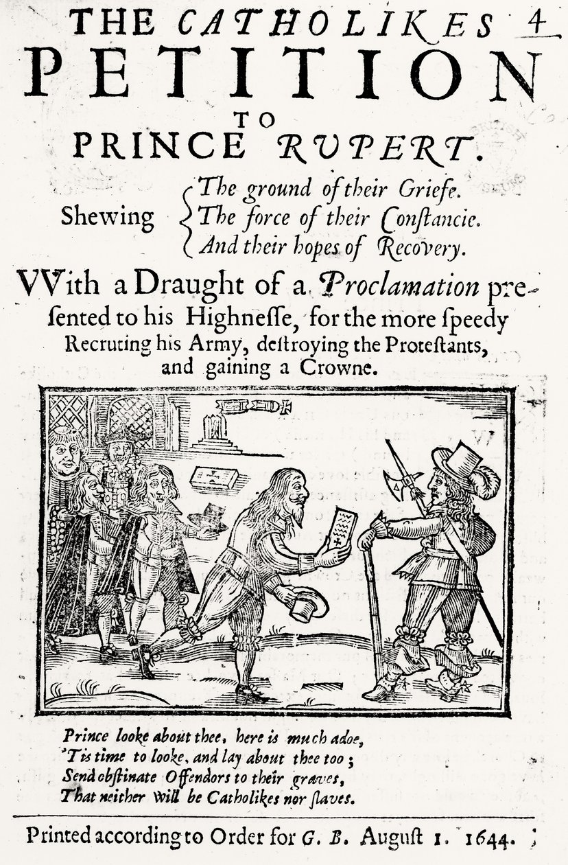 Die Petition der Katholiken an Prinz Rupert (1619-82) 1644 von English School