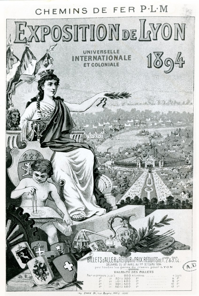 Werbung für die Exposition de Lyon, 1894 von French School