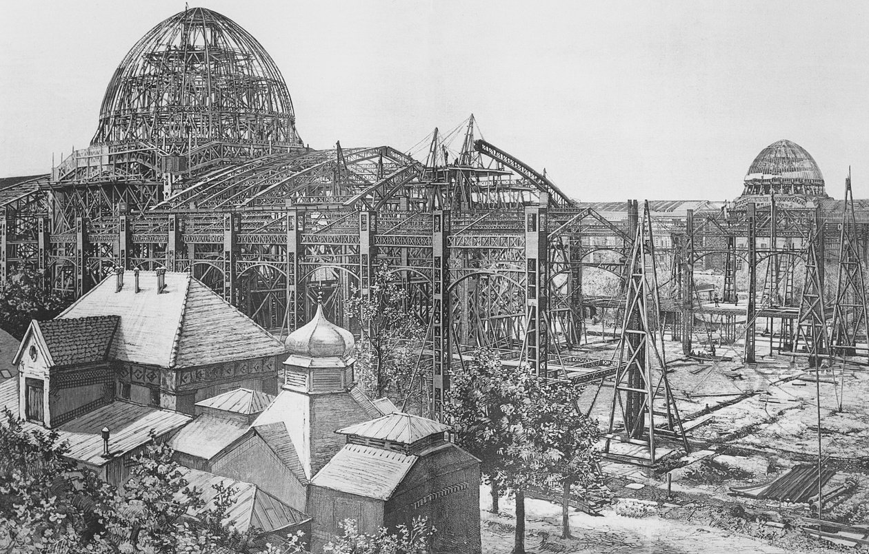 Bau des Palais des Beaux Arts et des Arts Liberaux für die Exposition Universelle von 1889 von French School