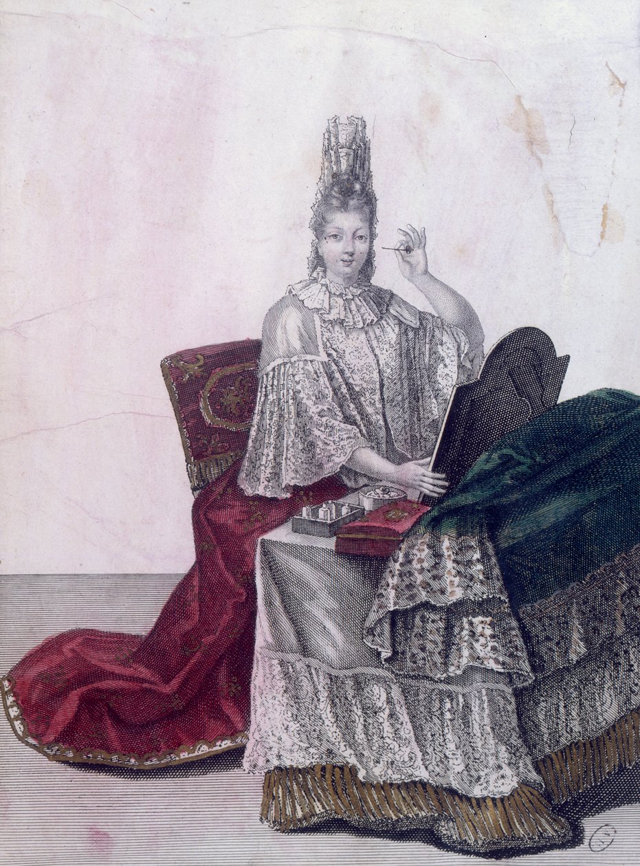 Madame la Marquise Dangeau bei ihrer Toilette, 1694 von French School