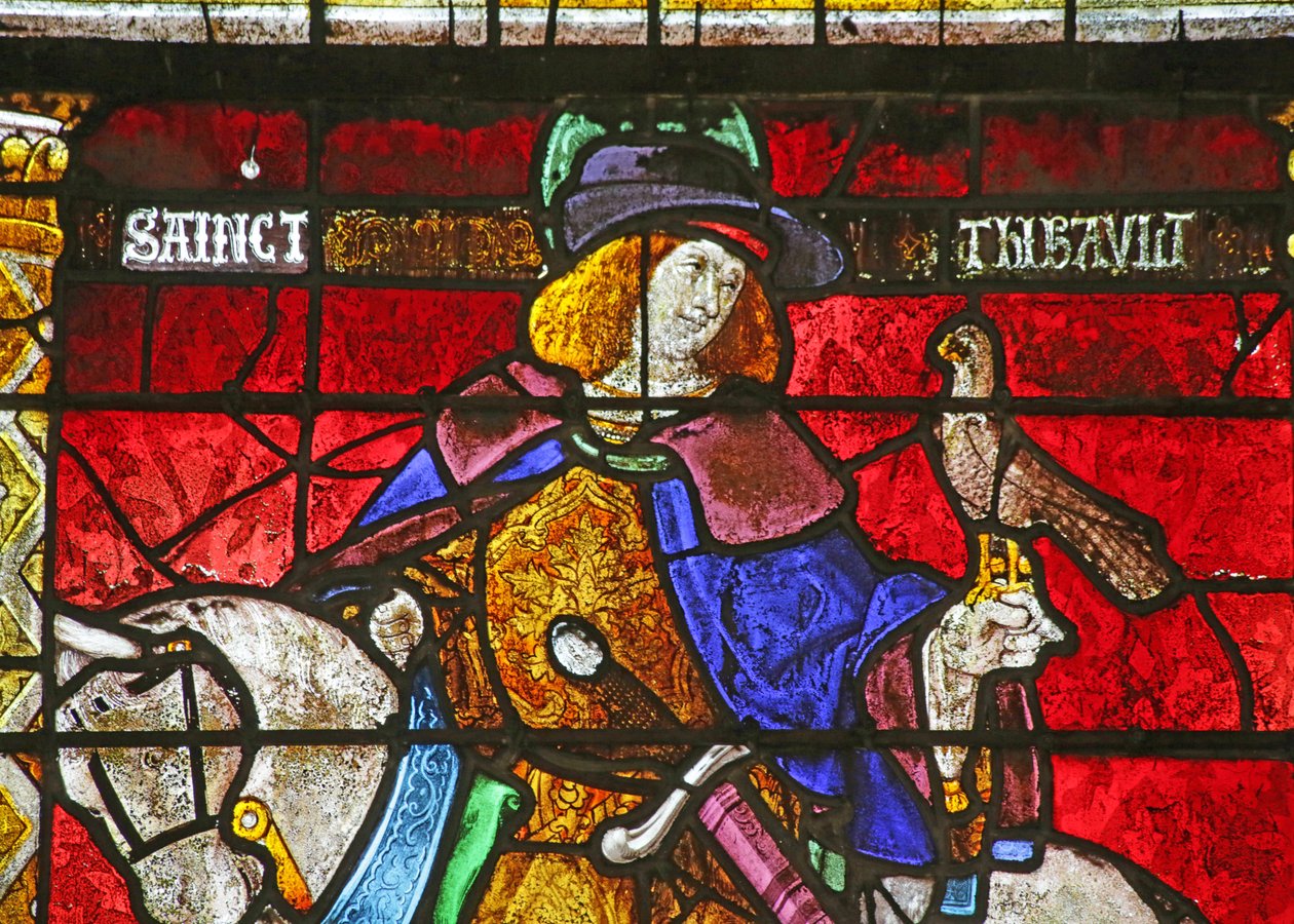 Fenster, das den heiligen Thibault darstellt von French School