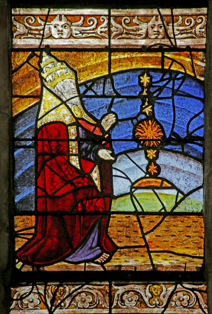 Fenster mit der Erschaffung von Sonne, Mond und Sternen von French School