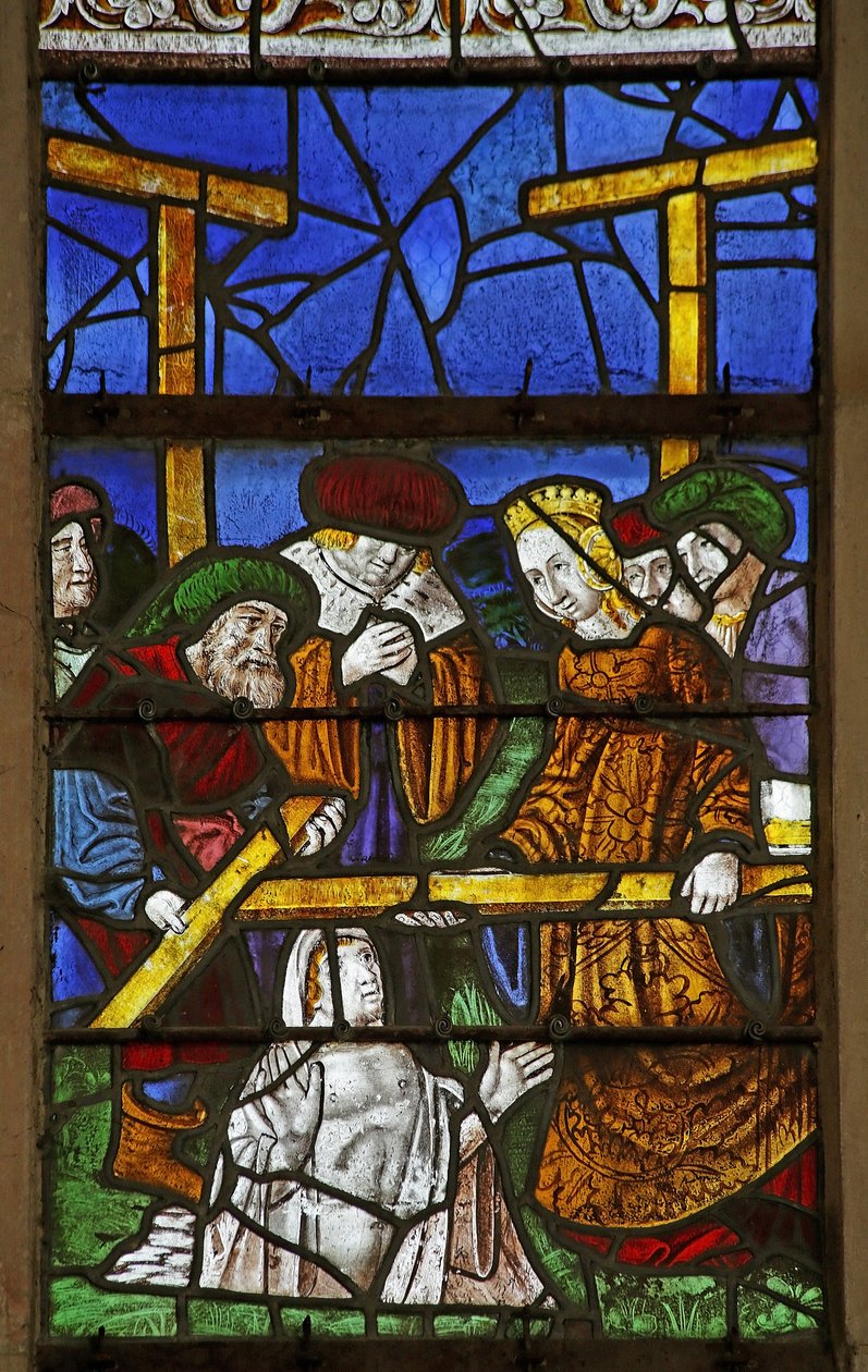 Fenster mit der Legende vom Kreuz: die Authentifizierung des Kreuzes von French School