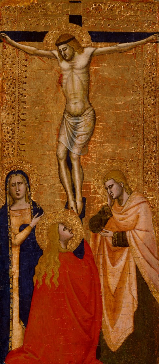 Christus am Kreuz mit der Jungfrau, dem heiligen Johannes und der heiligen Maria Magdalena, um 1360-1380 von Italian School