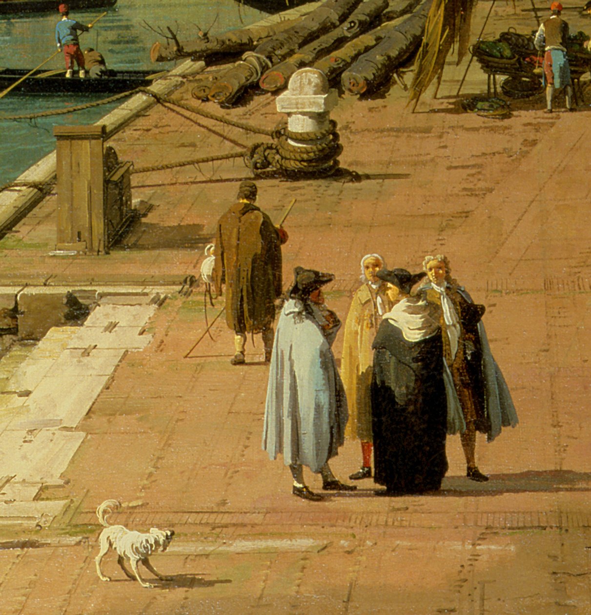 Die Riva degli Schiavoni, Blick nach Westen (Detail) von Giovanni Antonio Canal