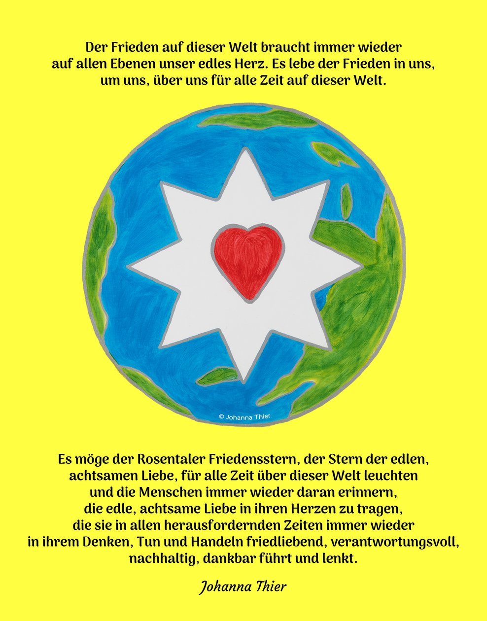 Der Rosentaler Friedensstern für diese Welt von Johanna Thier