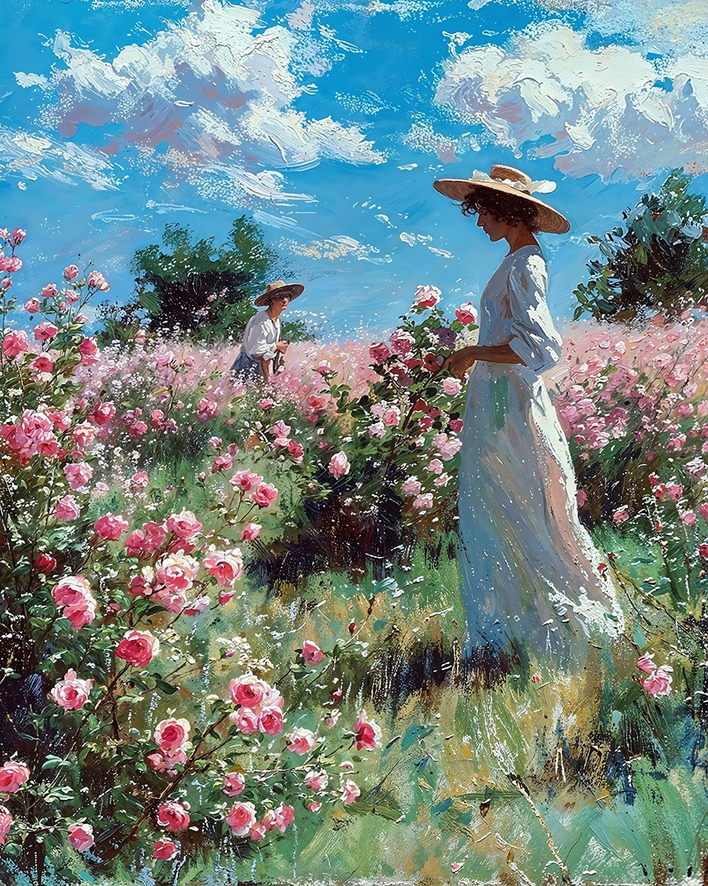 Schöne Landschaft mit blühenden Wiesen von F. Abderrahim