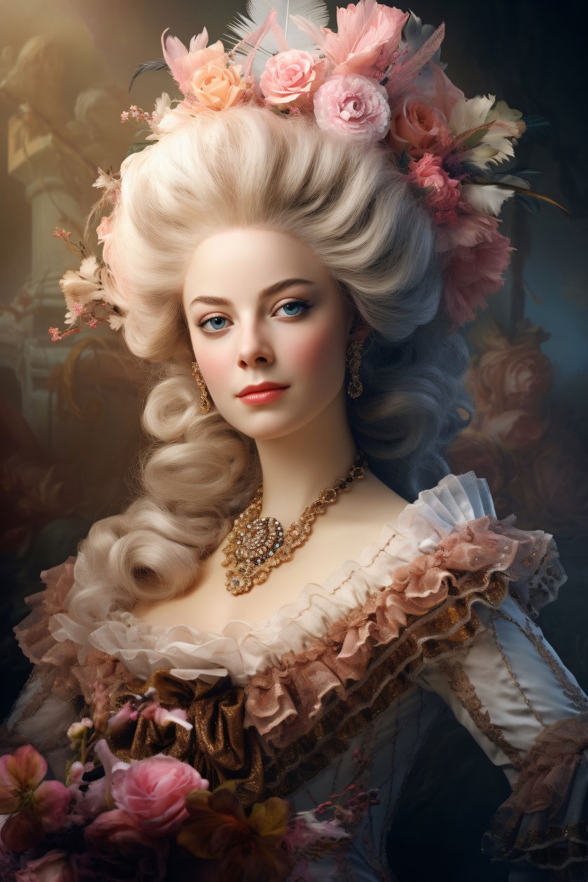 Bild der schönen Königin Marie Antoinette, Wanddekoration | Druck auf Anfrage von F. Abderrahim