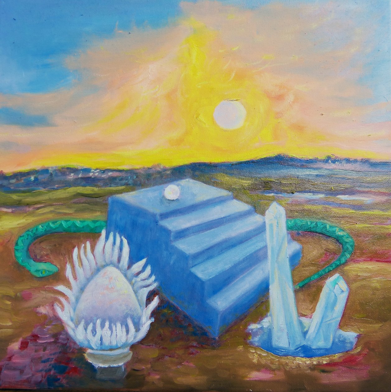 Landschaft mit Treppen von Elzbieta Goszczycka