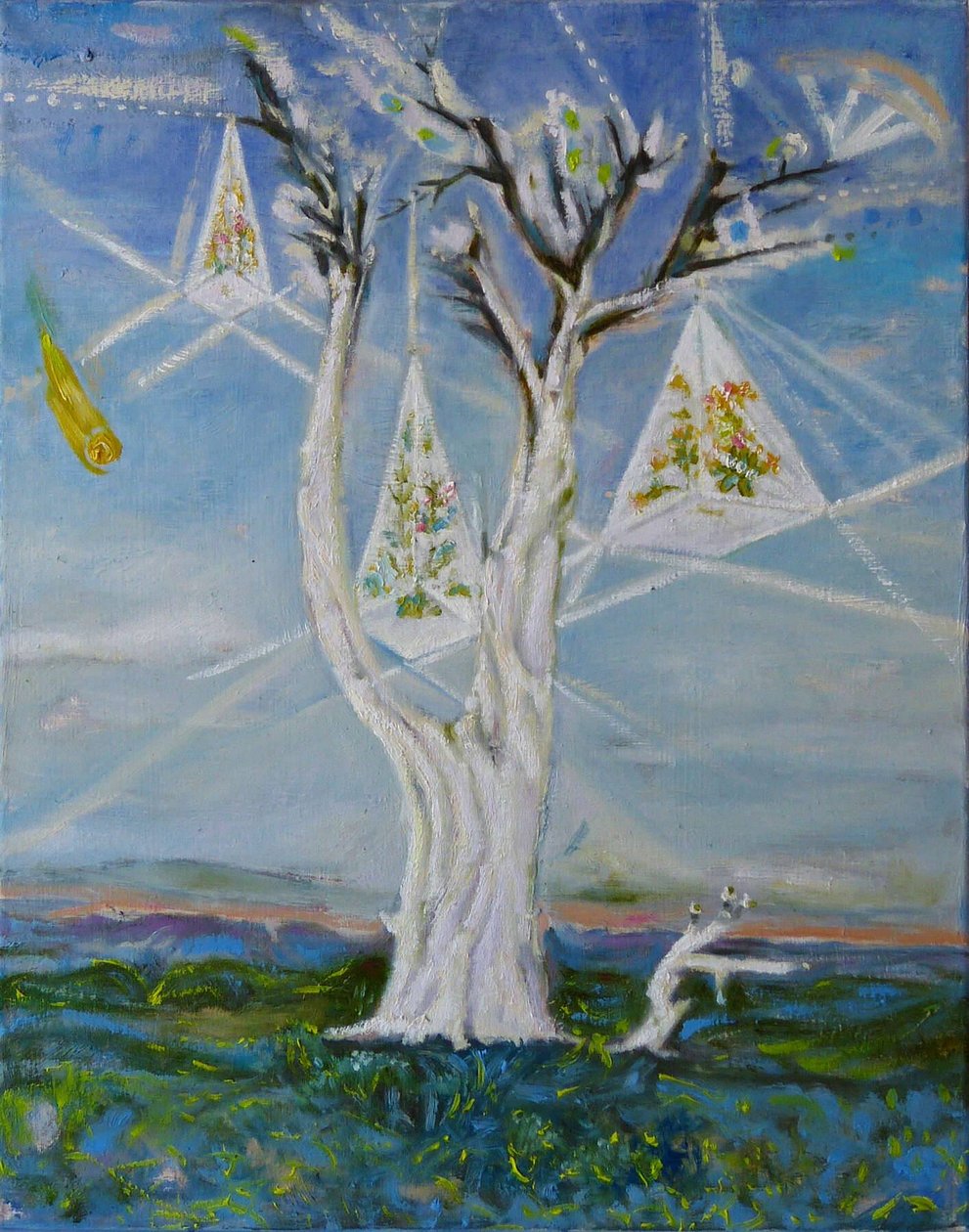Weißer Baum von Elzbieta Goszczycka