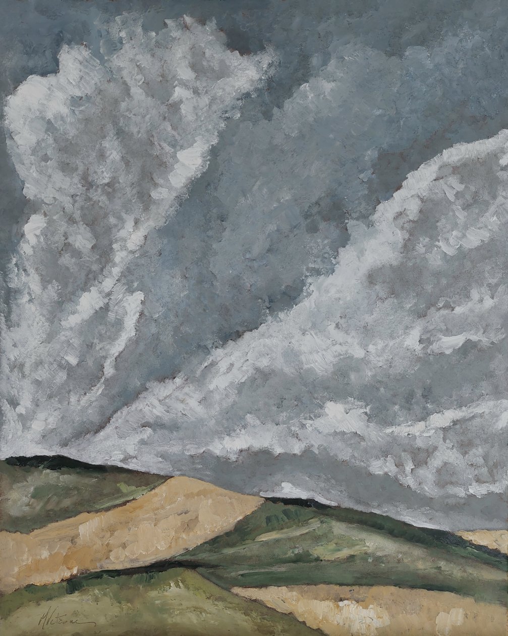 Wolken über Weizenfeldern von M. Vet