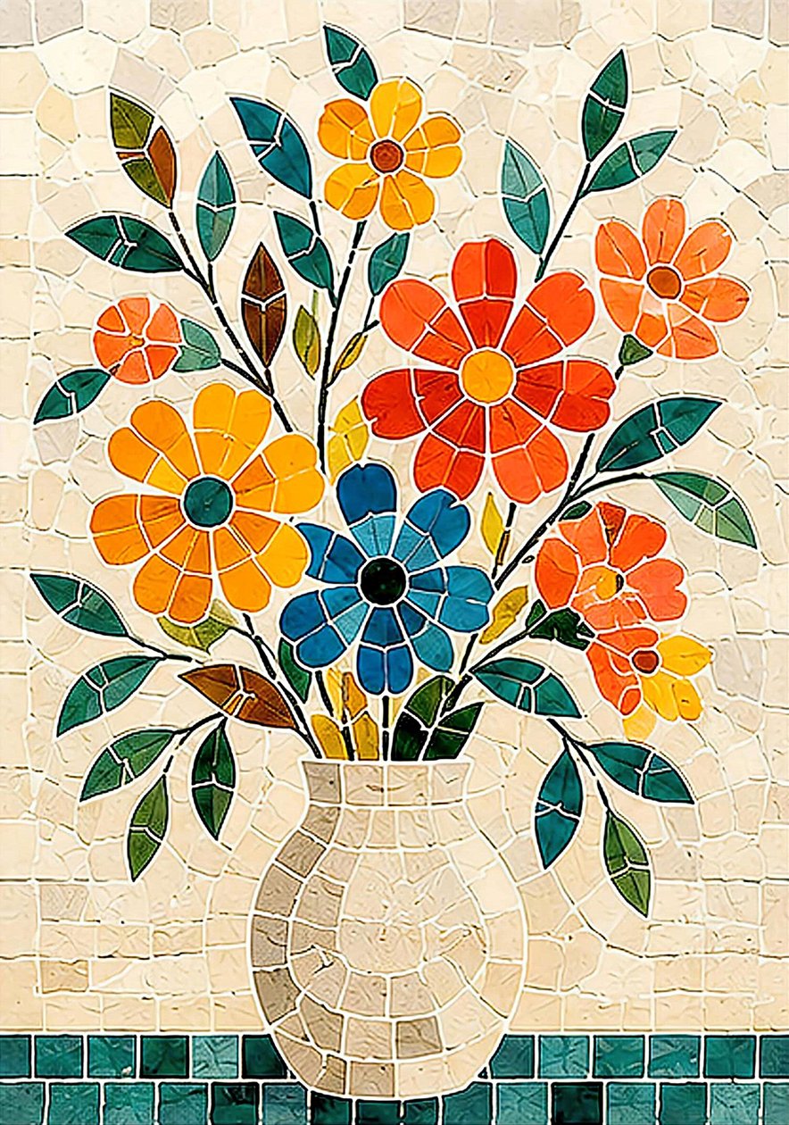 Blütenharmonie in Mosaik von Nomi Morina