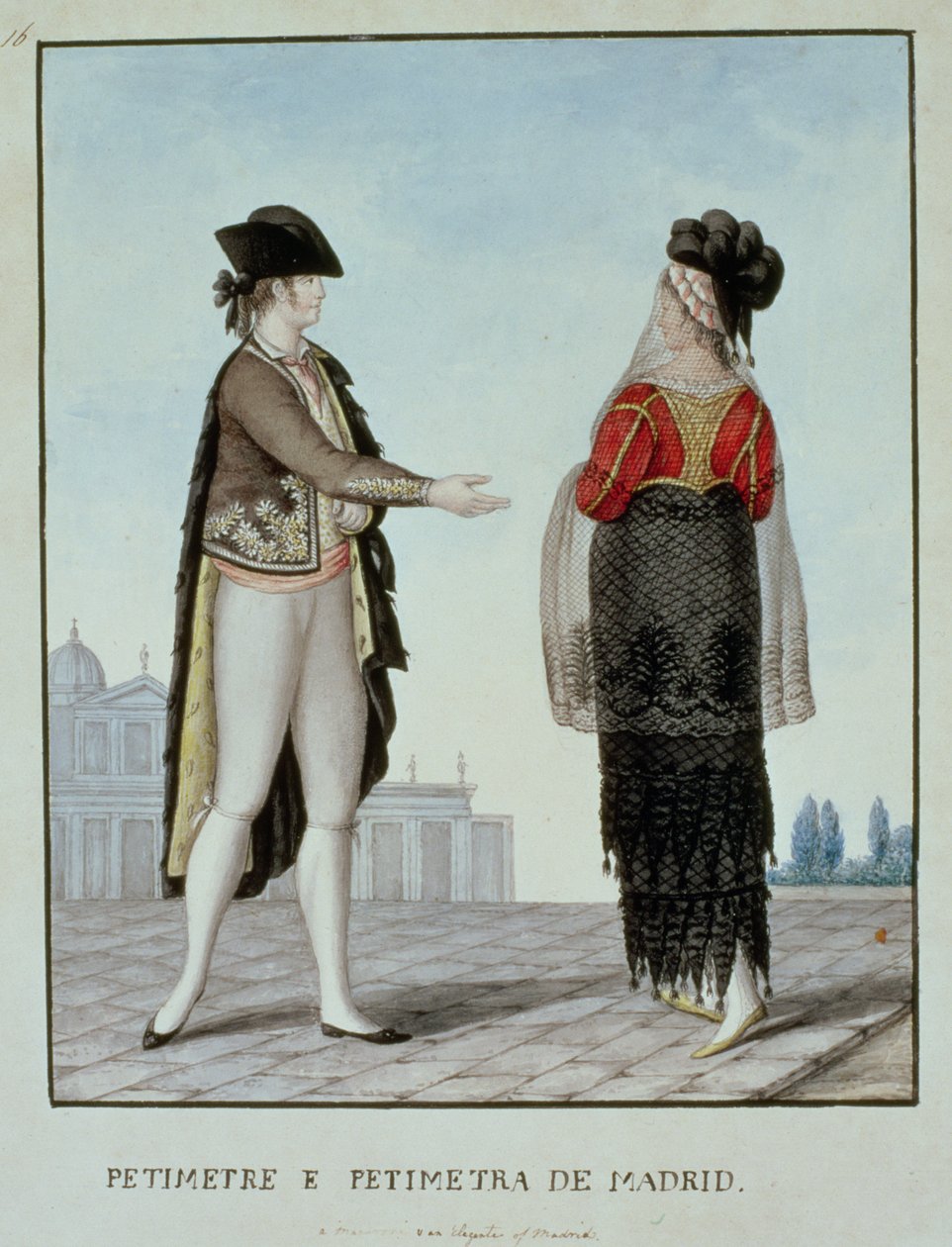 Adliger und Adlige aus Madrid, spätes 18. Jahrhundert von 18th century Naples school