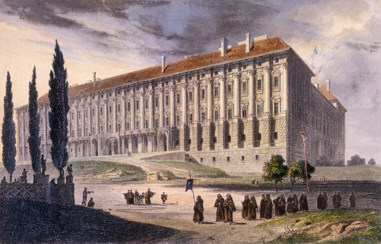 Blick auf den Loretto-Platz von den Kapuzinern, Prag, ca. 1810 von A. and Berka, Johann Gustav