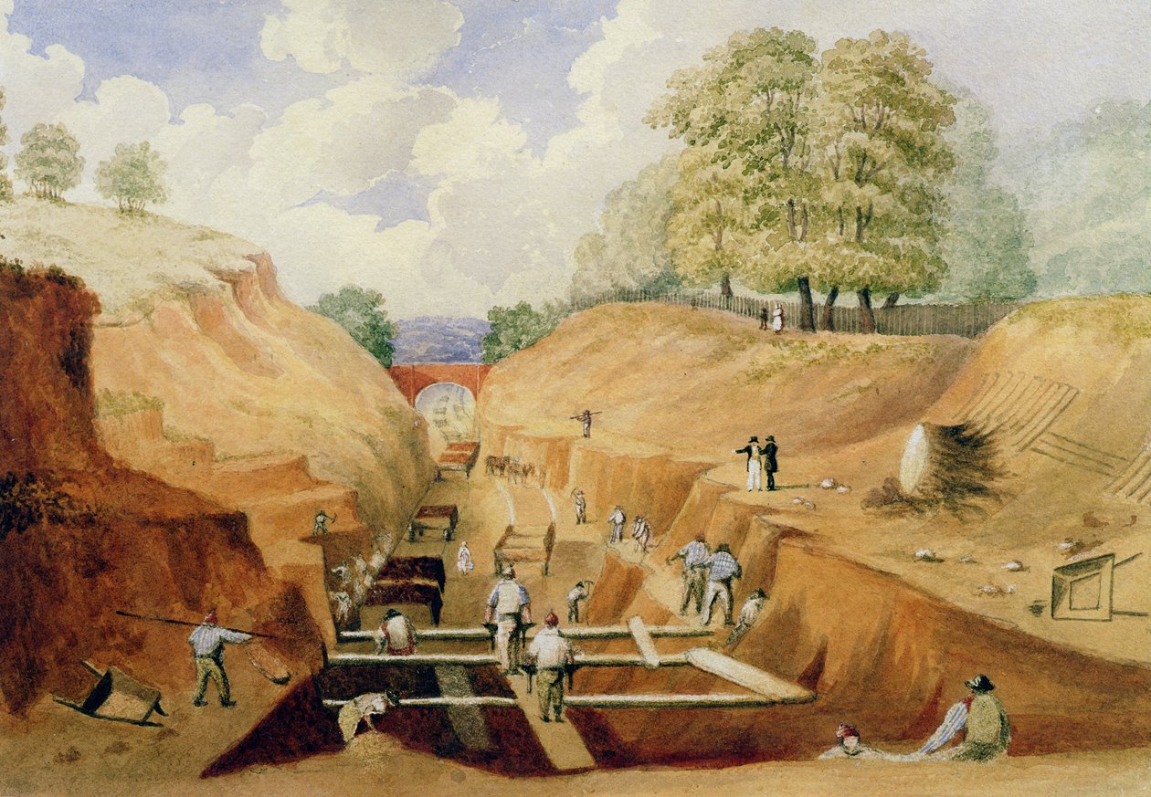 Bau der Brighton-Eisenbahn, 1840 von A. Simpson