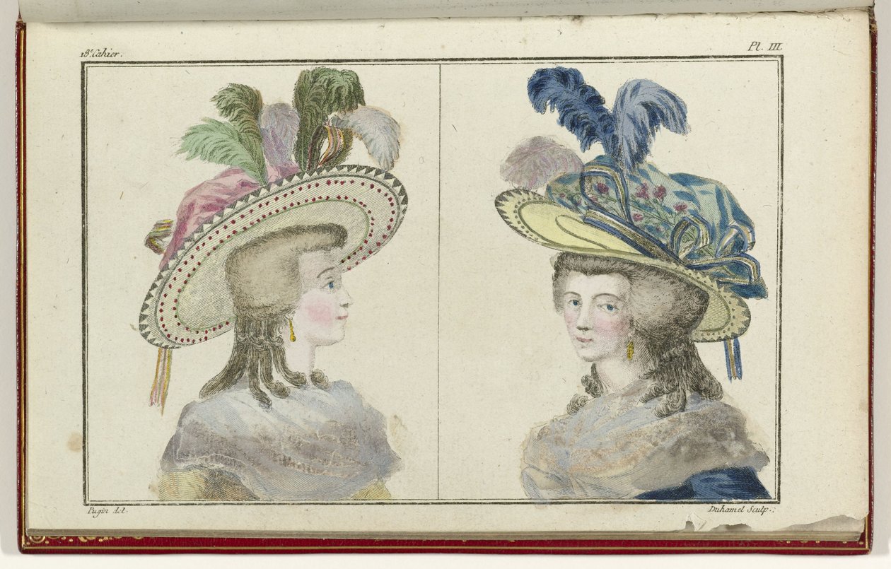 Cabinet des Modes ou les Modes Nouvelles, 1. August 1786, Pl. III von A.B. Duhamel