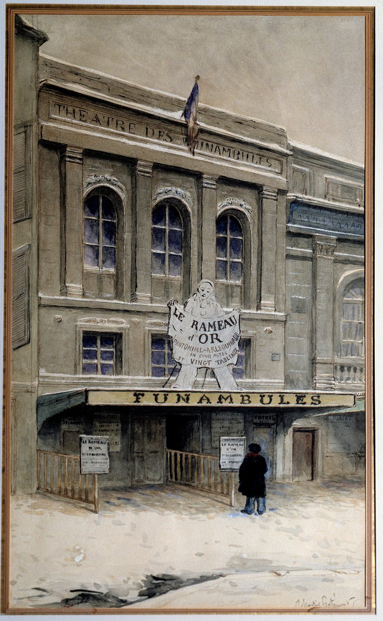 Ansicht des Théâtre des Funambules am Boulevard du Crime von A.P. Martial