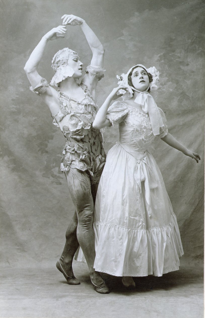 Nijinski und Karsavina tanzen im Ballett 