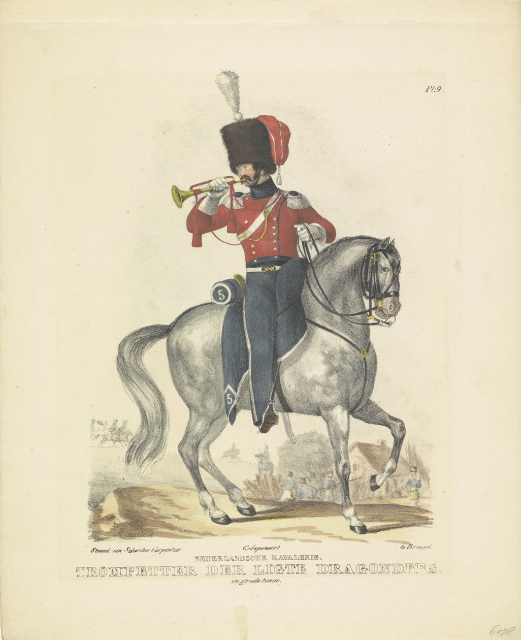 Trompeter in voller Uniform, 1820-1825 von A. Courtois
