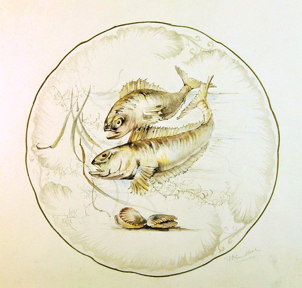 Wedgwood-Design für einen Teller, ca. 1880 von A. Proudlove