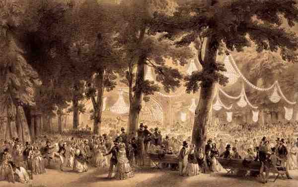 Ansicht des Orchesters und Ballsaals im Parc d