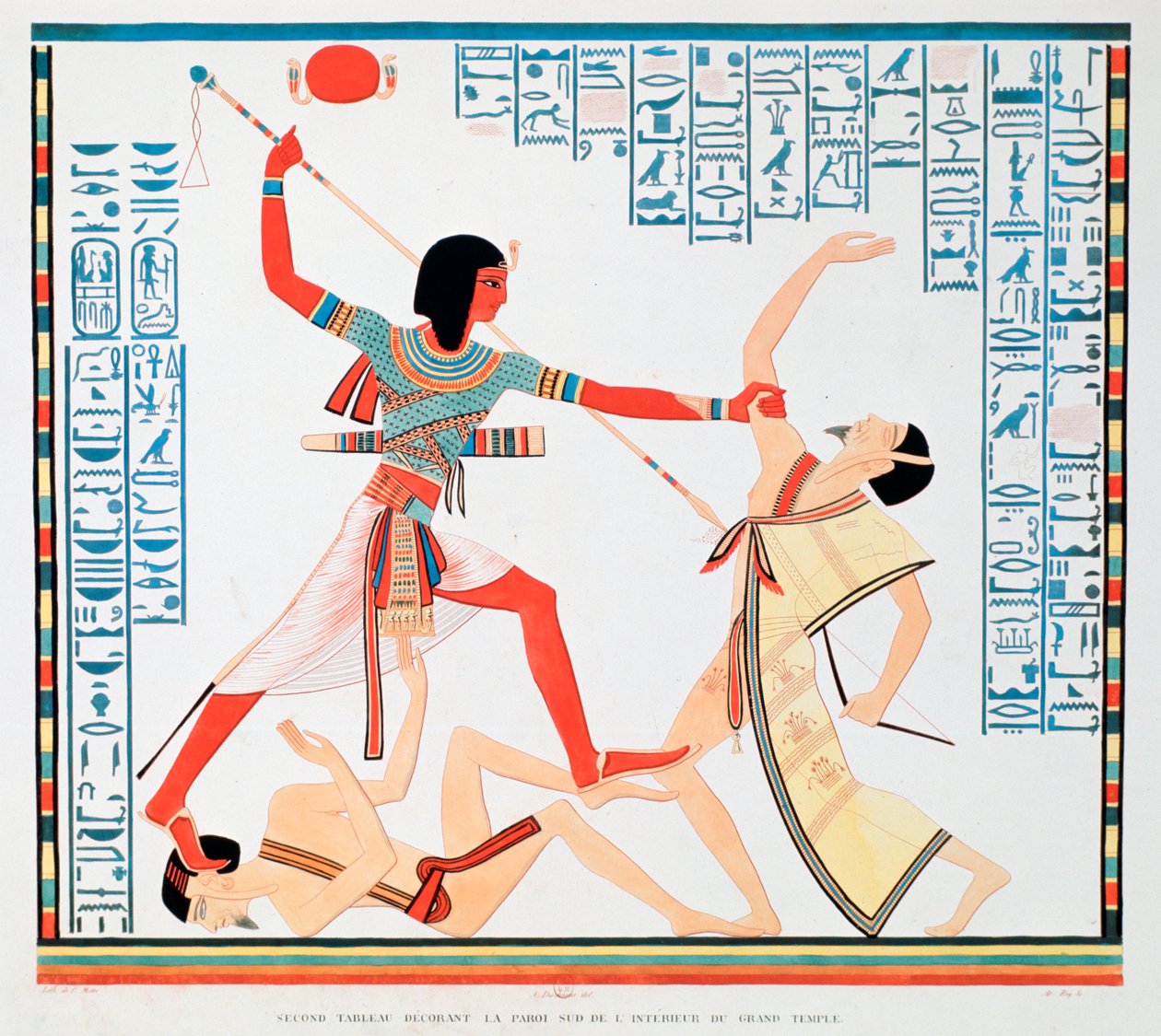 Zweite Szene an der Südwand des Inneren des Großen Tempels von Abu Simbel, 1888 von A Racinet