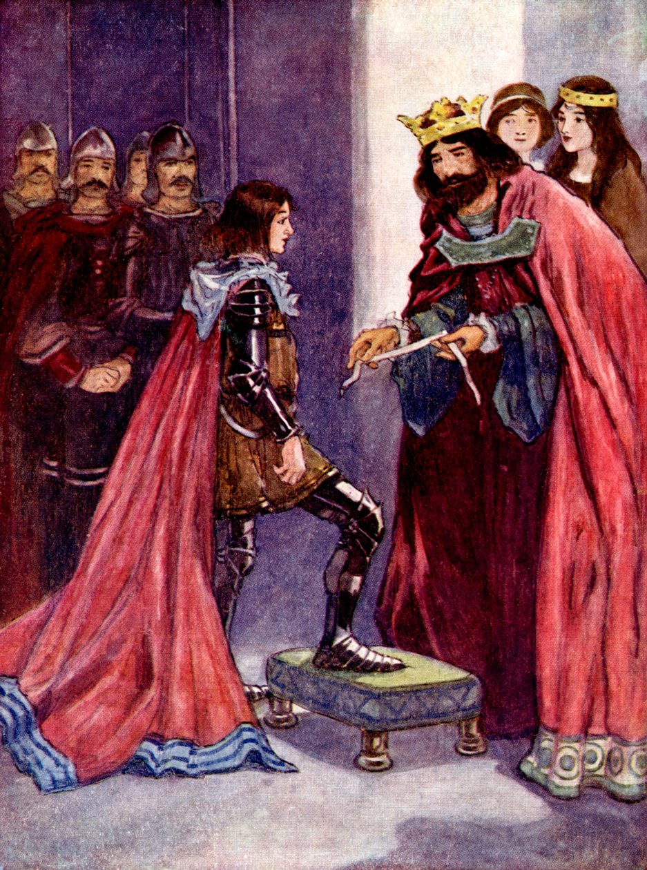 Der König machte den Schwarzen Prinzen zum Ritter des Hosenbandordens, 1348 von A. S. Forrest