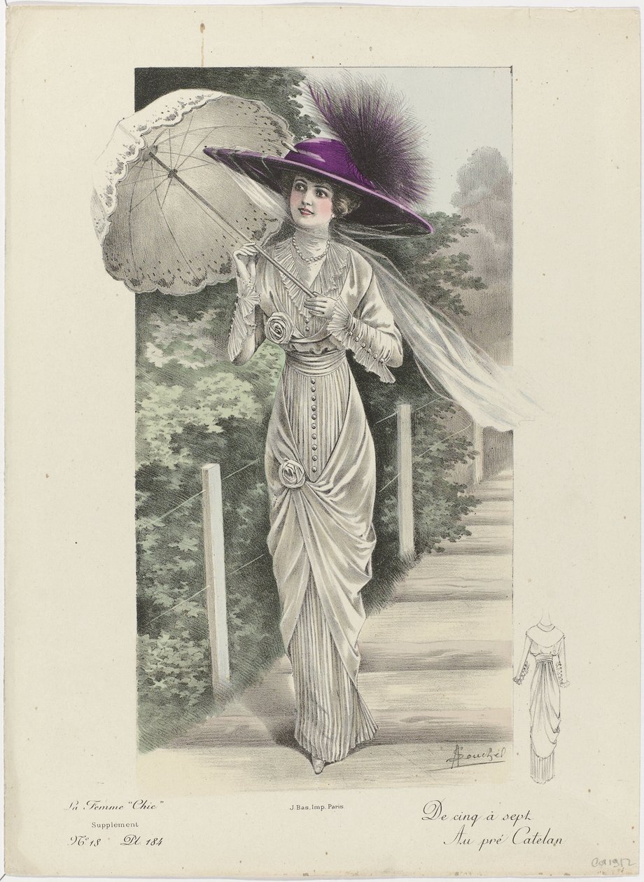 La Femme chic, Supplement, ca. 1912, Nr. 18, Pl. 184: Von fünf bis sieben von A. Souchel
