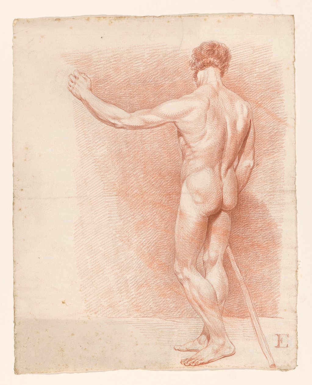 Stehender männlicher Akt, von hinten gesehen von A. Waterloo (attributed to)