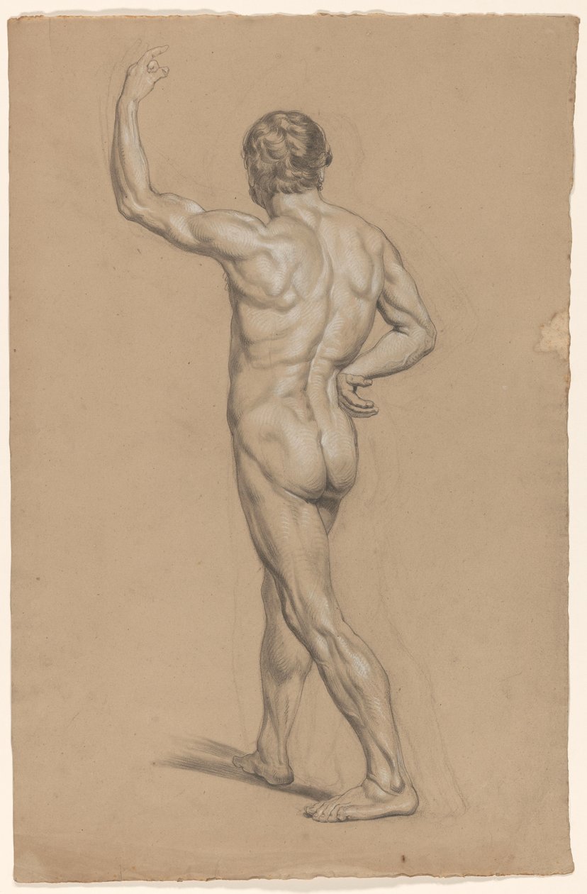 Stehender männlicher Akt, von hinten gesehen von A. Waterloo (attributed to)
