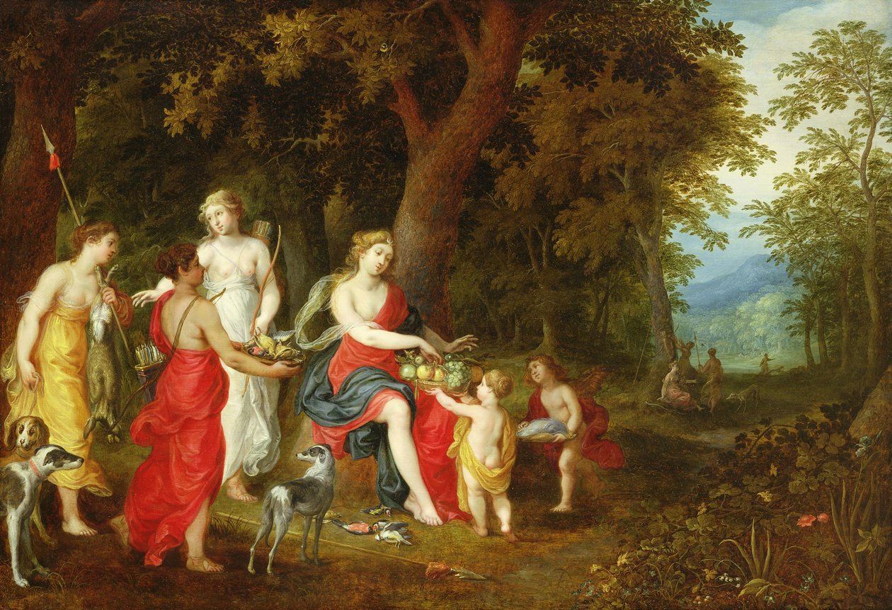 Diana und ihre Jungfrauen nach der Jagd, 1626 von A. and Balen, H. van Govaerts