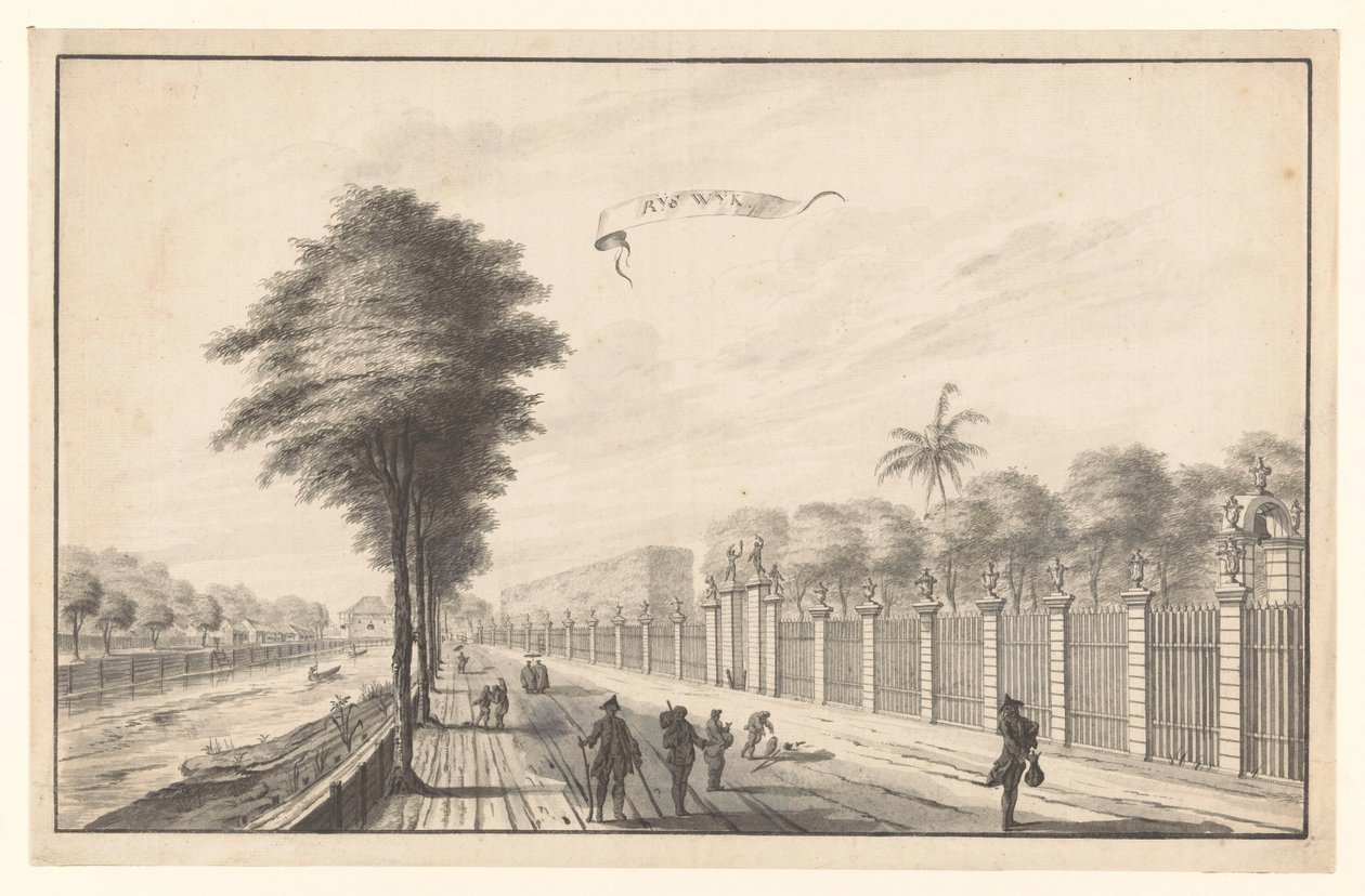 Der Posten Rijswijk gesehen von Noordwijk (Rijswijk) von A. de Nelly (attributed to)