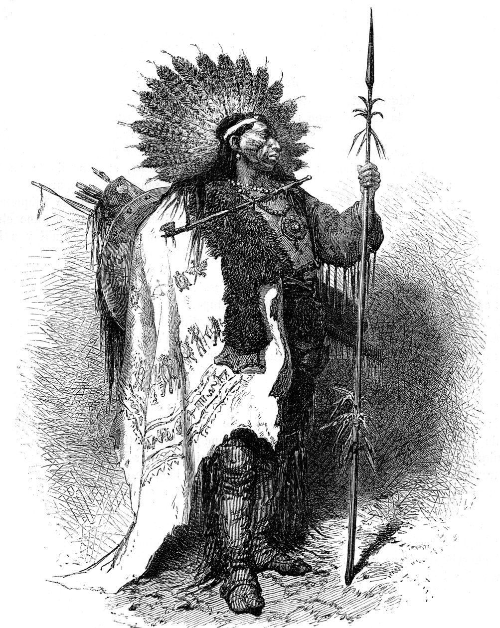 Ein amerikanischer Ureinwohner, USA, 19. Jahrhundert von A. de Neuville