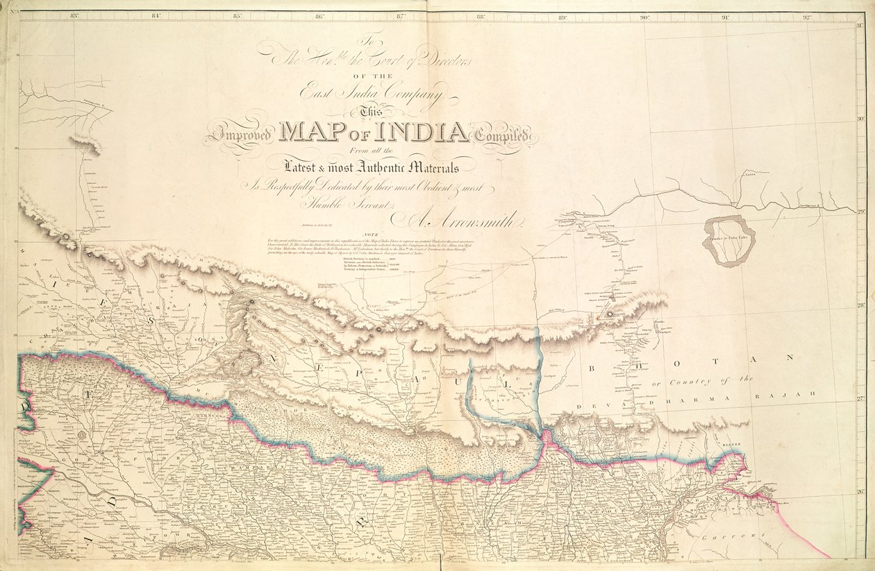 Karte von Indien, 1822 von Aaron Arrowsmith