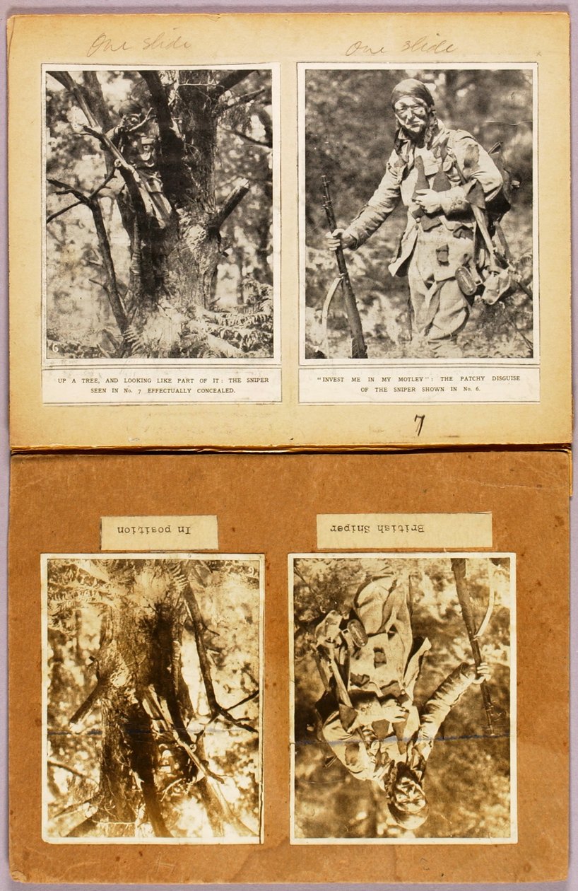 Britische Scharfschützen-Tarnung (frühe Bilder), Studienmappe für das Buch Concealing Coloration in the Animal Kingdom von Abbott Handerson Thayer