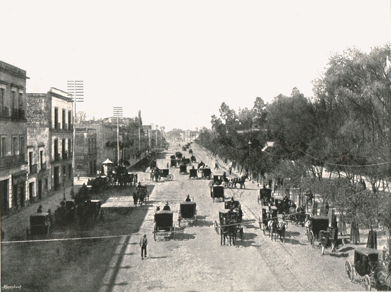 Avenida Juarez, Mexiko-Stadt, Mexiko, 1895 von Abel Briquet