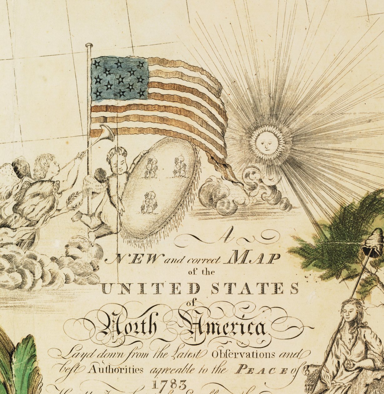Amerikas erste nationale Karte, 1784 von Abel Buell