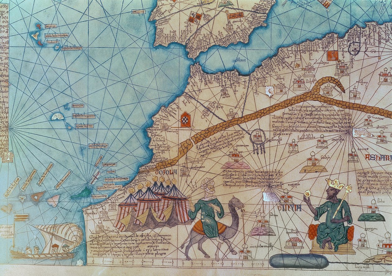 Detail aus dem Katalanischen Atlas, 1375 von Abraham Cresques