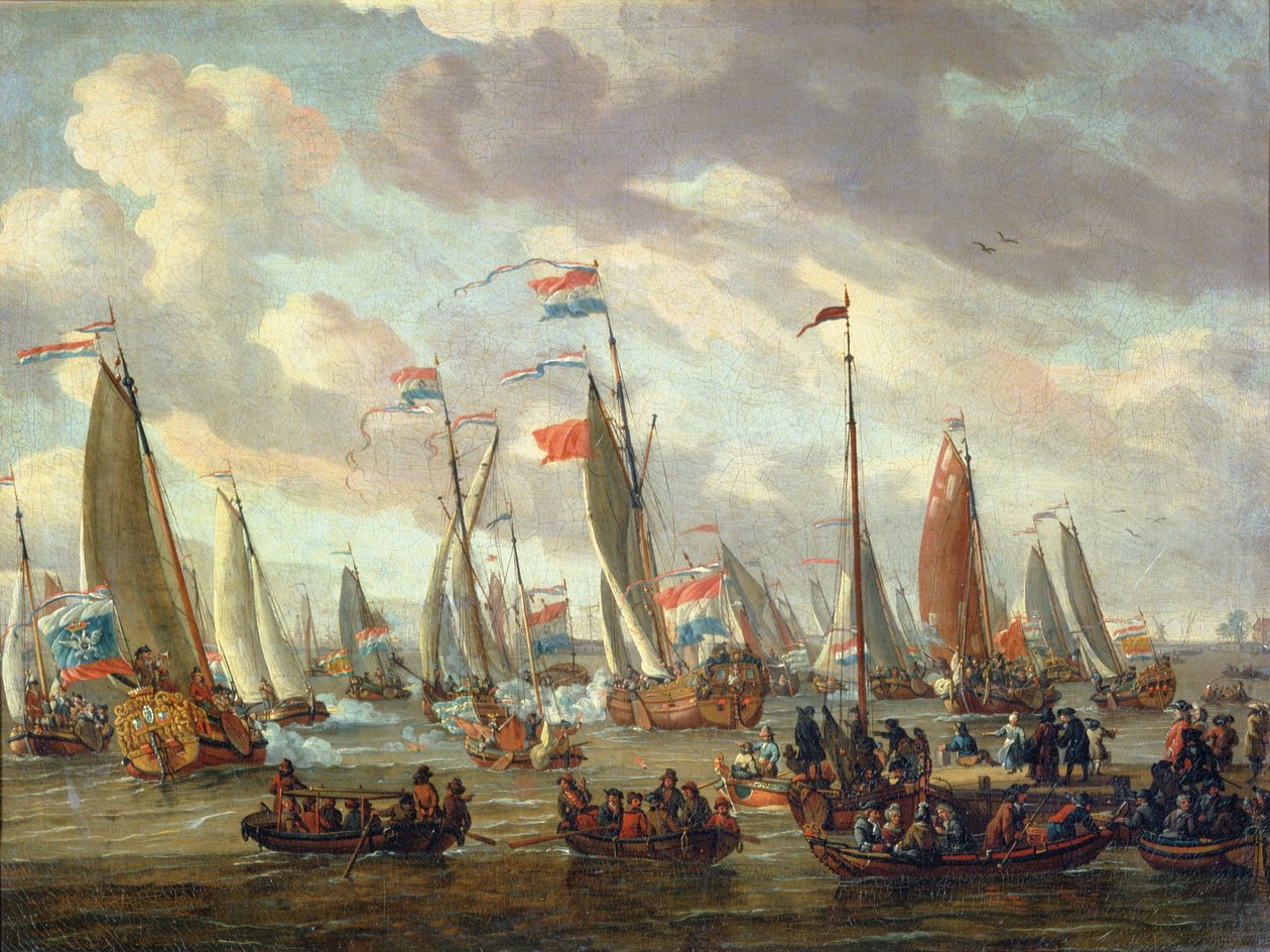 Zar Peter I. (1672-1725) besucht England im Januar 1698 von Abraham Storck