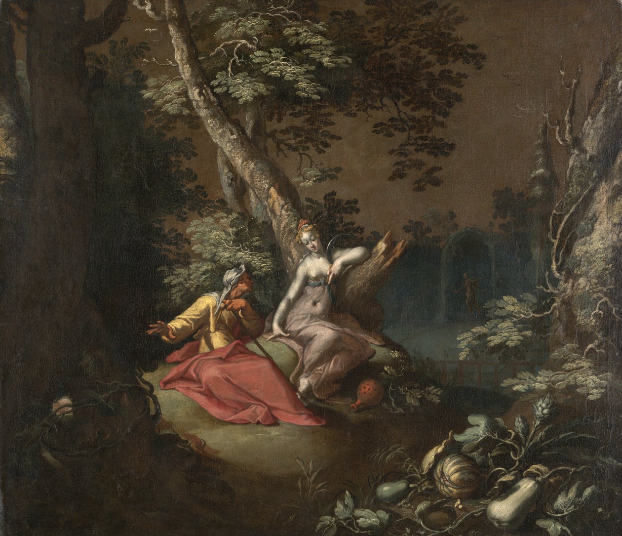 Landschaft mit Vertumnus und Pomona von Abraham Bloemaert