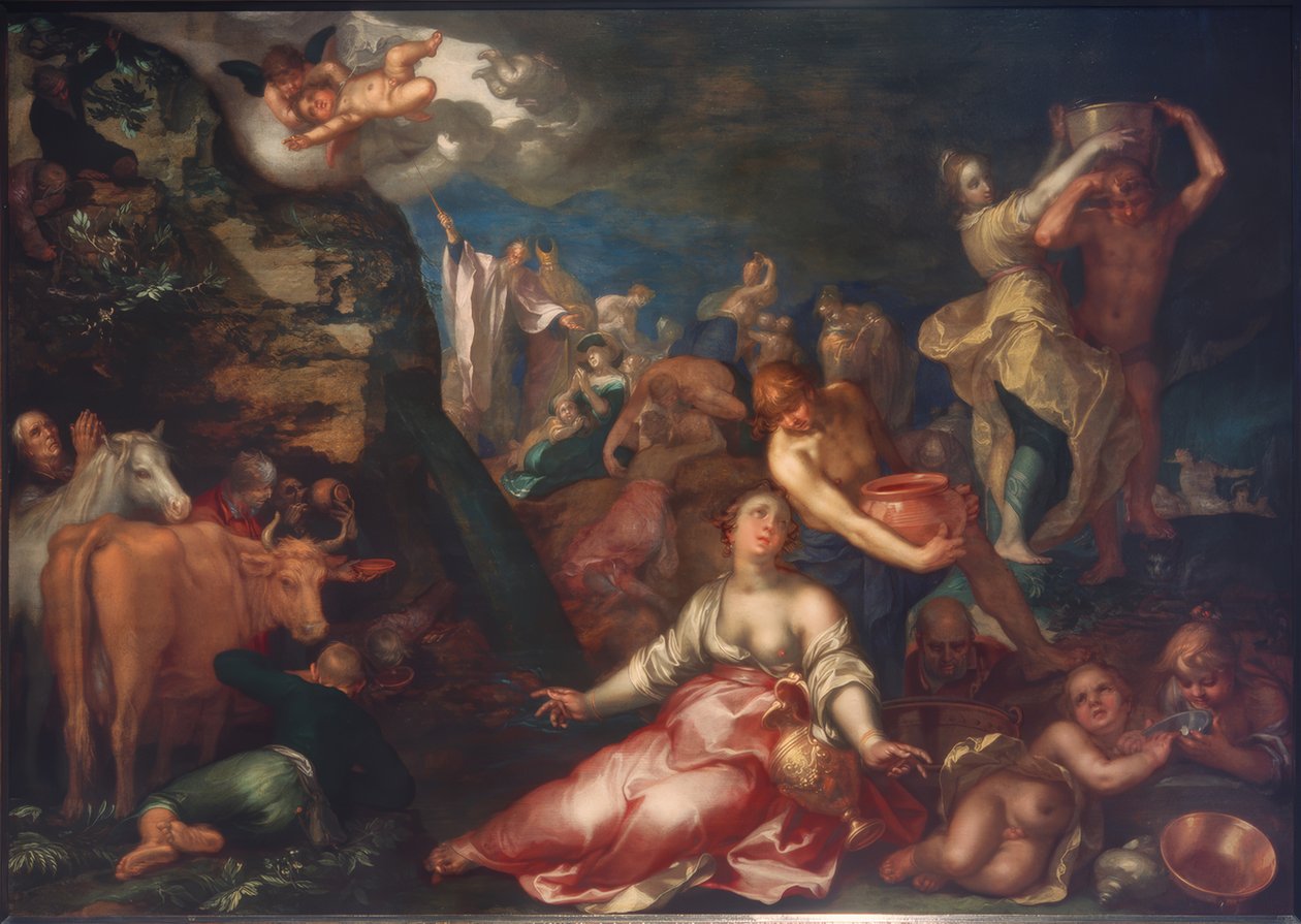 Moses schlägt Wasser aus dem Felsen von Abraham Bloemaert