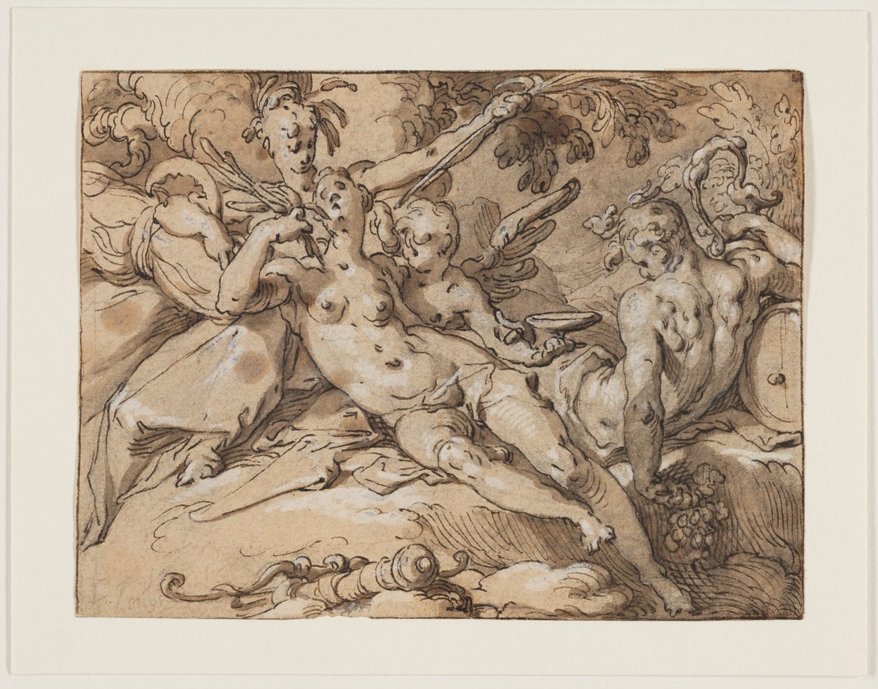 Venus und Bacchus von Abraham Bloemaert